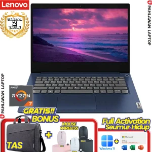 Laptop LENOVO IdeaPad Slim 3-6HID RYZEN 7 7730 RAM 16 GB SSD 512 GB Abyss Blue GARANSI 2 Tahun