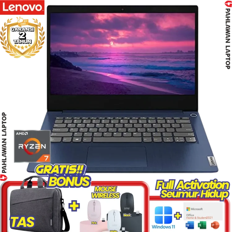 Laptop LENOVO IdeaPad Slim 5 73ID WUXGA Ryzen 7 7730 RAM 16 GB SSD 512 GB Abyss Blue GARANSI 2 Tahun