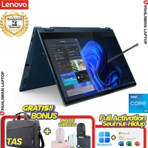 Laptop LENOVO THINKBOOK 14S YOGA-8SID Flip TouchScreen Core i5 1135G7 RAM 8 GB SSD 512 GB Abyss Blue GARANSI 2 Tahun