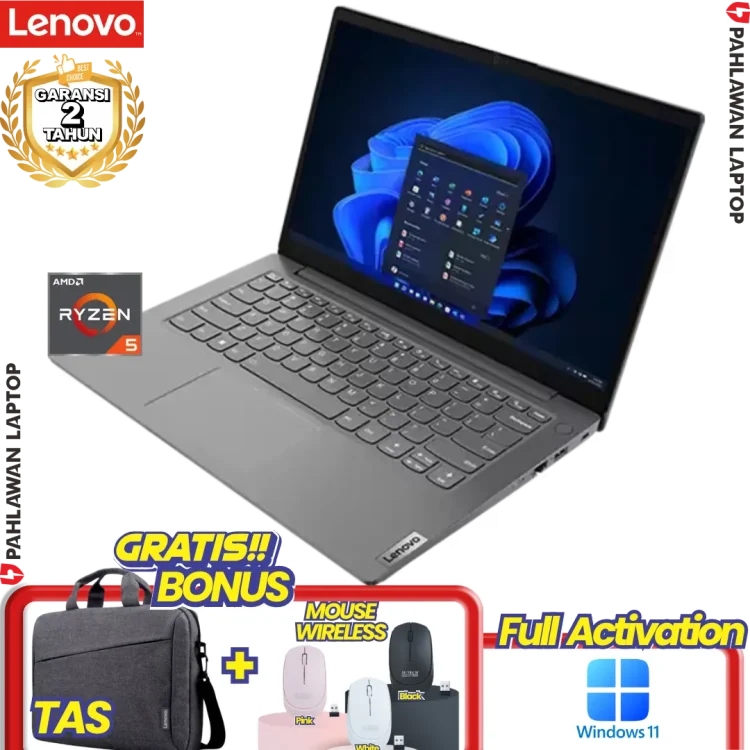 Laptop LENOVO IdeaPad Slim 1 6RID Ryzen 5 5500 RAM 16 GB SSD 512 GB Grey GARANSI 2 Tahun
