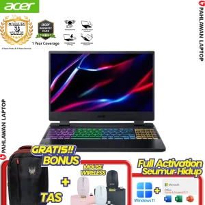 Laptop ACER NITRO 5 AN515-55E6 Gaming Black - Core i5-12500H VGA NVIDIA RTX3050 RGB