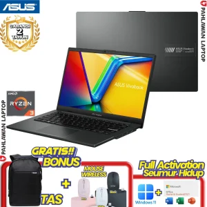 ASUS VivoBook Go 15 E1504FA-OLED322 Ryzen 3 7320H RAM 8 GB SSD 256 GB Black GARANSI 2 Tahun