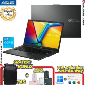 ASUS VivoBook Go 14 E1404GA-FHD351 Core i3 N305 8 CORE RAM 8 GB SSD 512 GB Black GARANSI 2 Tahun