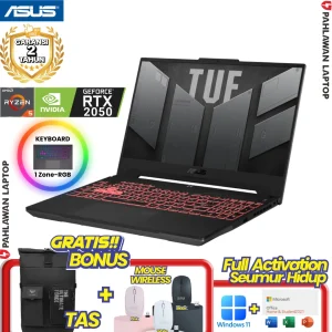 ASUS TUF FA506NF-R525B3T-O Ryzen 5 7535HS VGA NVIDIA RTX 2050 RAM 16 GB SSD 512 GB Black GARANSI 2 Tahun