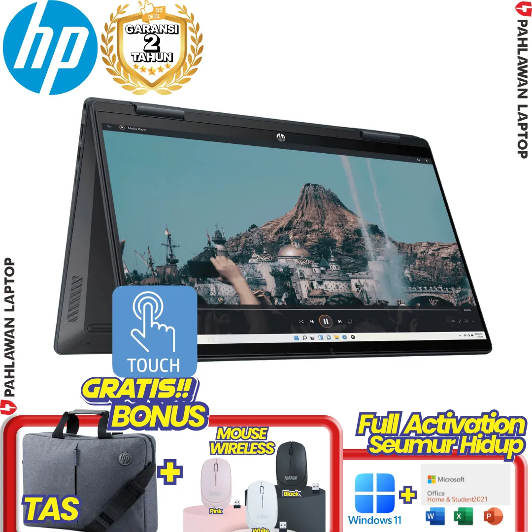 Laptop HP Pavilion X360-EK0162TU Core i3-1215U RAM 8 GB SSD 512 GB Blue Flip TouchScreen