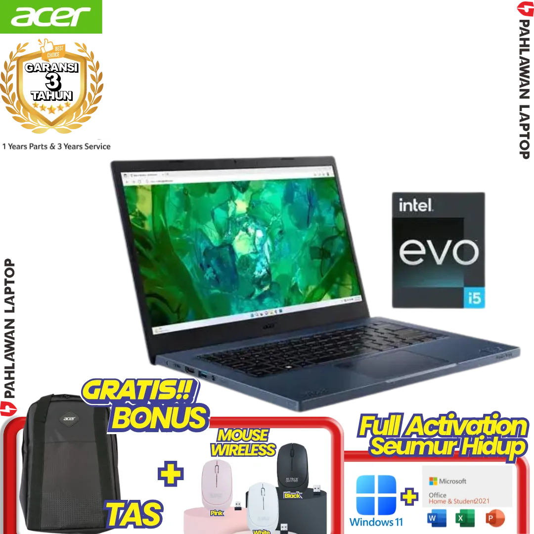 Laptop ACER VERO AV14-53ED EVO Blue - Core i5-1335U LCD 100% sRGB