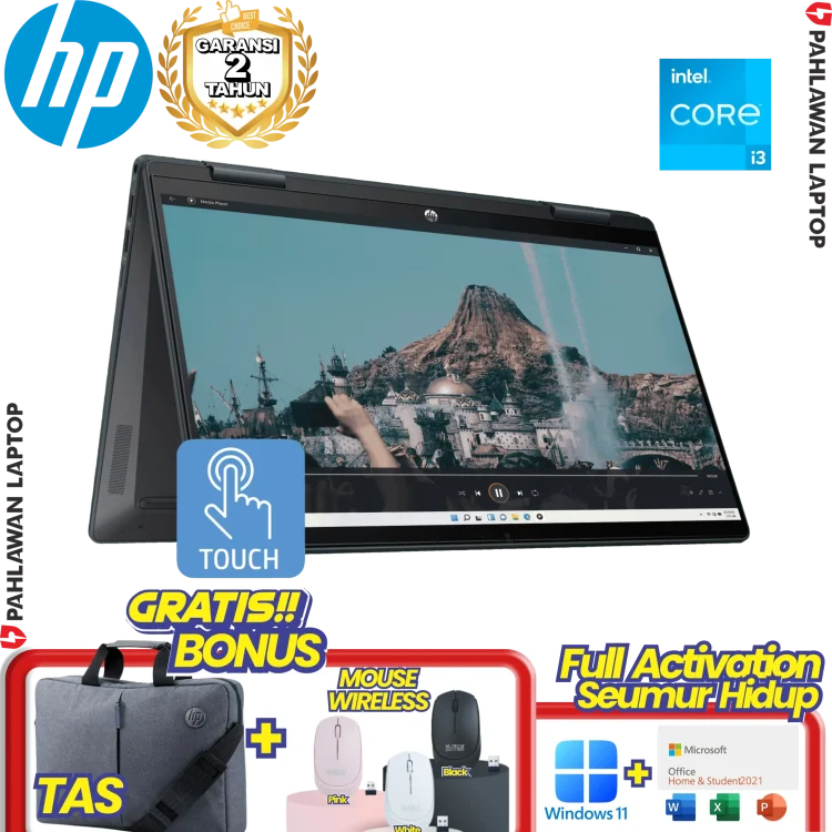 Laptop HP Pavilion X360-EK1095TU Core i3 1315U RAM 8 GB SSD 512 GB Blue Flip TouchScreen
