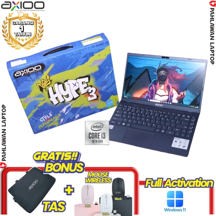 Laptop AXIOO Mybook Hype 3 Blue - Core i3 Gen 10th RAM 8GB SSD 256GB