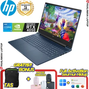 Laptop HP Victus Gaming 15-FA1516TX Core i5 13500H VGA NVIDIA RTX 4050 RAM 8 GB SSD 512 GB Performance Blue
