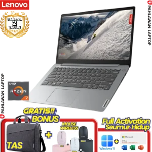 Laptop LENOVO IdeaPad Slim 1 3HID Ryzen 3 7320 RAM 8GB SSD 256 GB Cloud Grey GARANSI 2 Tahun