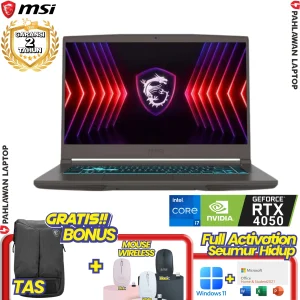 Laptop MSI THIN 15-B12VE GAMING Cosmor Grey - Core i7 12650H VGA NVIDIA RTX 3050 GARANSI 2 Tahun