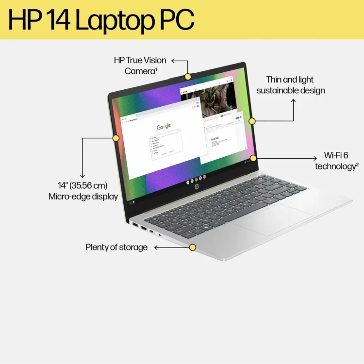 Laptop HP 14-EP0557TU Core i3-1215U RAM 8GB SSD 512 GB Gold GARANSI 2 Tahun + FREE MOUSE Z3700 - Gambar 4