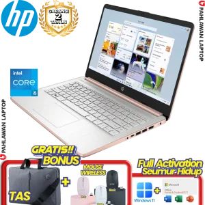 Laptop HP 14S-DQ4028TU Core i5 1155G7 RAM 8GB SSD 512 GB Gold GARANSI 2 Tahun