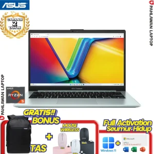 ASUS VivoBook Go 14 E1404FA-FHD555 Ryzen 5 7520H RAM 16 GB SSD 512 GB Green Grey GARANSI 2 Tahun