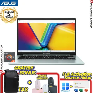 ASUS VivoBook Go 15 E1504FA-OLED323 Ryzen 3 7320H RAM 8 GB SSD 256 GB Green Grey GARANSI 2 Tahun