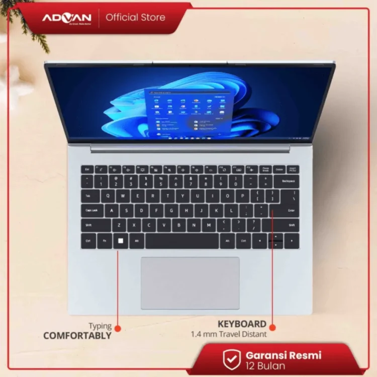 Laptop ADVAN WorkPro Grey - Core i5-1035G7 RAM 8 GB SSD 256 GB GARANSI 1 Tahun - Gambar 2