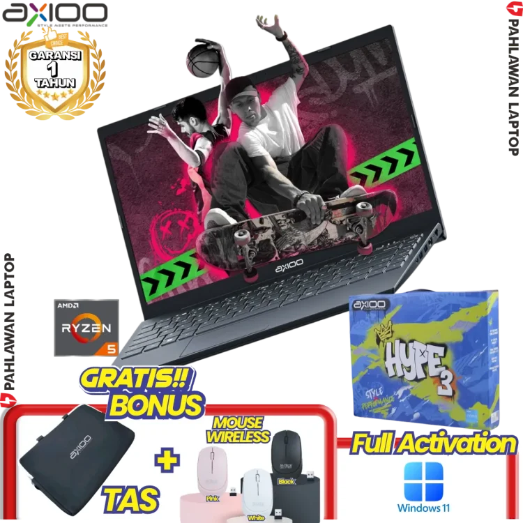 Laptop AXIOO Mybook Hype 5 Grey - Ryzen 5 5500U RAM 8GB SSD 256GB