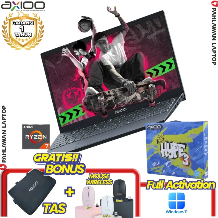 Laptop AXIOO Mybook Hype 5 Grey DOS - Ryzen 7 5700U RAM 8GB SSD 512GB