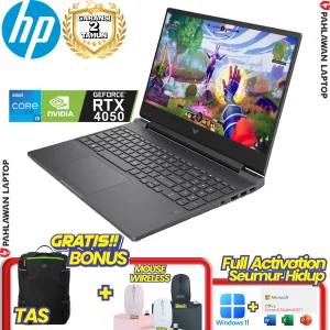 Laptop HP Victus Gaming 15-FA1515TX Core i5 13500H VGA NVIDIA RTX 4050 RAM 8 GB SSD 512 GB Mica Silver