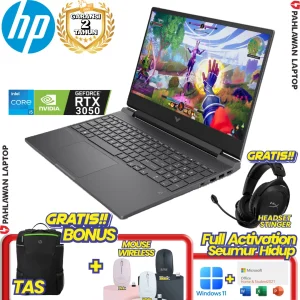 Laptop HP Victus Gaming 15-FA0178TX Core i5 12450H VGA NVIDIA RTX 3050 RAM 16 GB SSD 512 GB Mica Silver