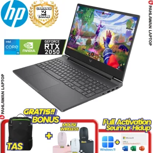 Laptop HP Victus Gaming 15-FA1094TX Core i5 12450H VGA NVIDIA RTX 2050 RAM 8 GB SSD 512 GB Mica Silver + FREE HEADSET STINGER