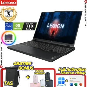 Laptop LENOVO LEGION 5 PRO-3MID CORE i9 14900HX VGA NVIDIA RTX 4070 RAM 32 GB SSD 1 TB Onxy Grey GARANSI 3 Tahun