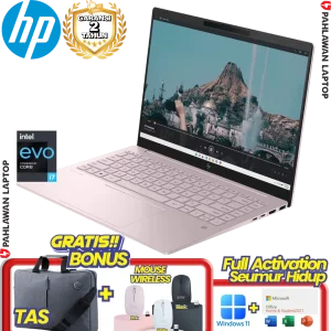 Laptop HP Pavilion Plus 14-EW0017TU OLED Core i7 1355U EVO RAM 16 GB SSD 1 TB Pink GARANSI 2 Tahun