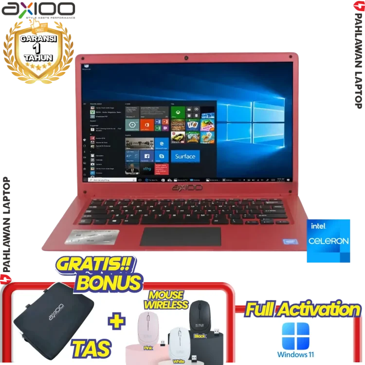 Laptop AXIOO Mybook 14F RED - Celeron N4020 RAM 4GB SSD 256B LCD 2.K IPS