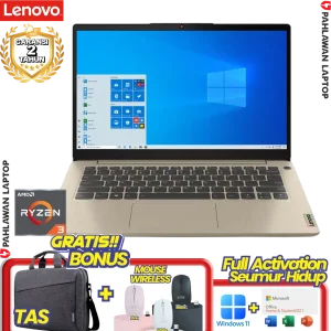 Laptop LENOVO IdeaPad Slim 1 3KID Ryzen 3 7320 RAM 8GB SSD 512 GB Sand GARANSI 2 Tahun
