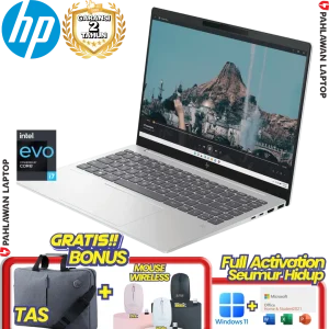 Laptop HP Pavilion Plus 14-EW0015TU OLED Core i7 1355U EVO RAM 16 GB SSD 1 TB Silver GARANSI 2 Tahun