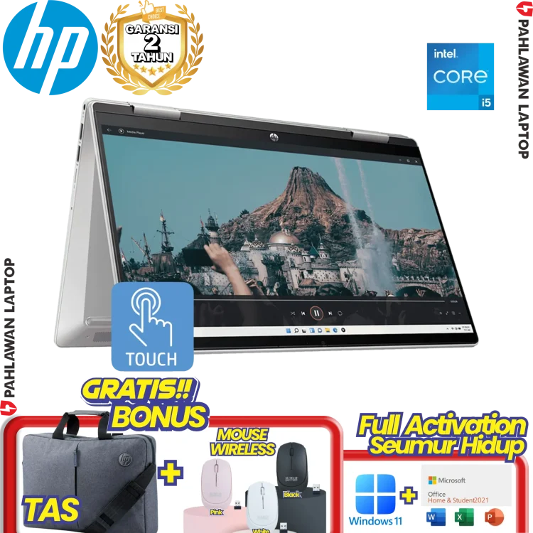 Laptop HP Pavilion X360-EK1005TU Core i5-1335U RAM 16 GB SSD 512 GB Silver Flip TouchScreen