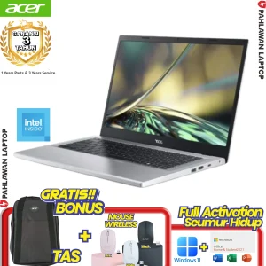 Laptop ACER ASPIRE LITE 14-C0G4 INTEL N100 RAM 8 GB SSD 512 GB 14 inch WUXGA Silver