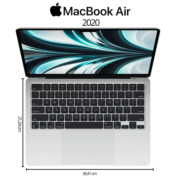 Apple MacBook Air 13 2020 Chip M1 RAM 8 GB SSD 256 GB Silver - Gambar 2