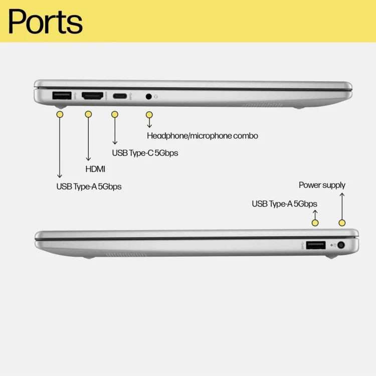 Laptop HP 14-EP0555TU Core i3-1215U RAM 8GB SSD 512 GB Silver GARANSI 2 Tahun + FREE MOUSE Z3700 - Gambar 4