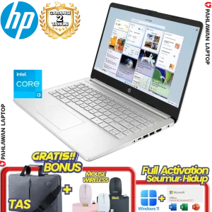 Laptop HP 14S-DQ5115TU Core i3 1215U RAM 4 GB SSD 512 GB Silver GARANSI 2 Tahun