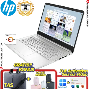 HP 14S-FQ0562AU AMD Athlon 3050 RAM 4 GB SSD 512 GB Silver GARANSI 2 Tahun