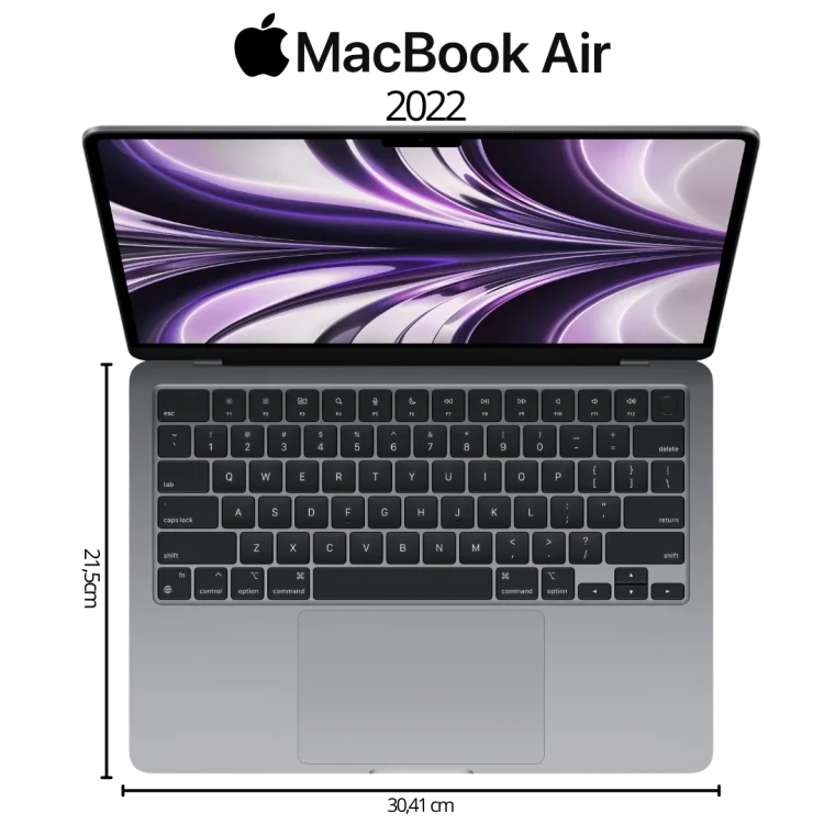 Apple MacBook Air 13 2022 Chip M2 RAM 8 GB SSD 256 GB Space Grey - Gambar 2
