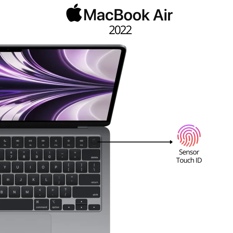 Apple MacBook Air 13 2022 Chip M2 RAM 8 GB SSD 256 GB Space Grey - Gambar 3