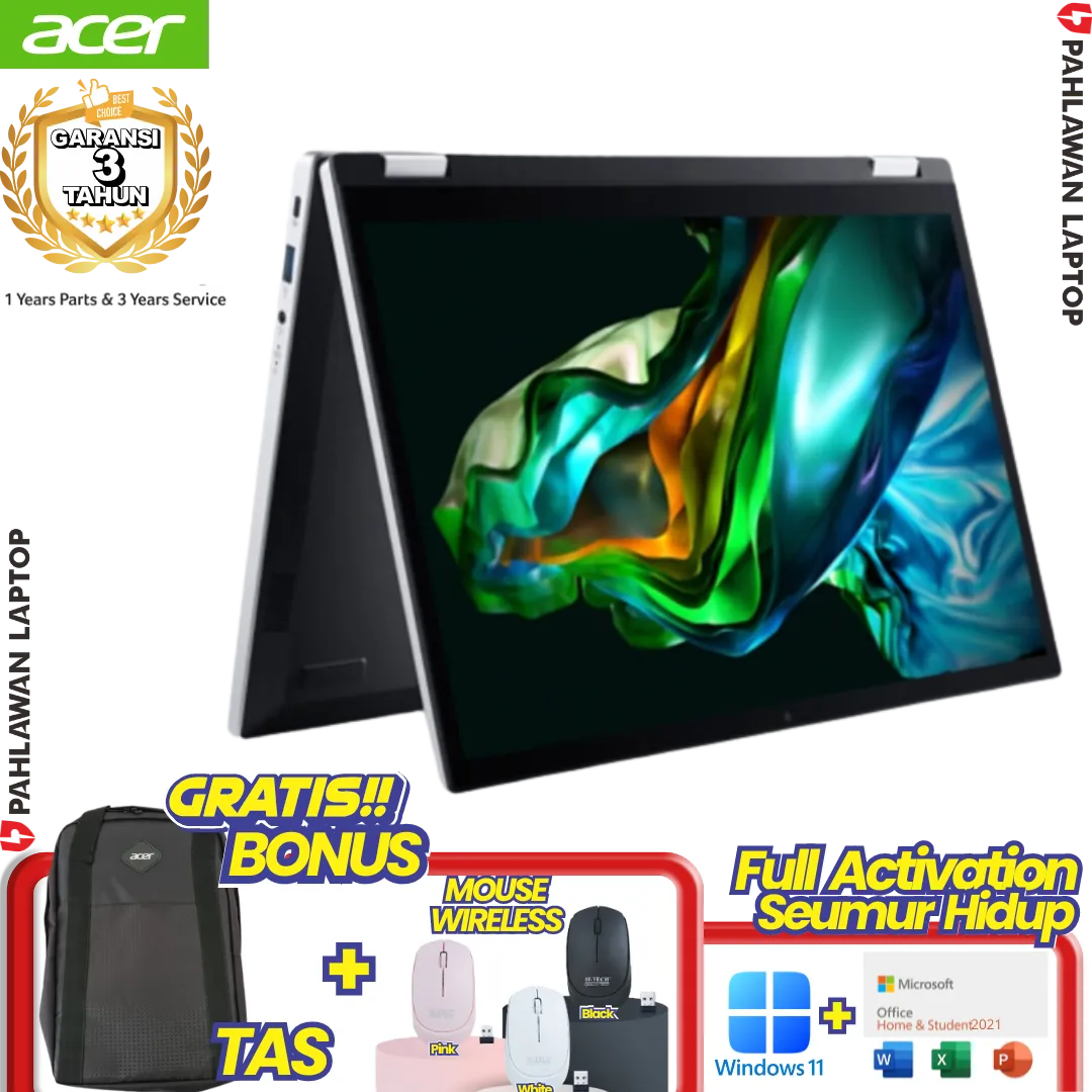 Laptop ACER SPIN 5 A5SP14-58F6 Steel Grey - Core i7-1335U Flip 360 TouchScreen