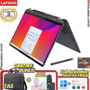 Laptop LENOVO FLEX 5-AEID Flip TouchScreen Ryzen 7 5700U RAM 16 GB SSD 512 GB 14 inch WUXGA IPS Storm Grey GARANSI 2 Tahun