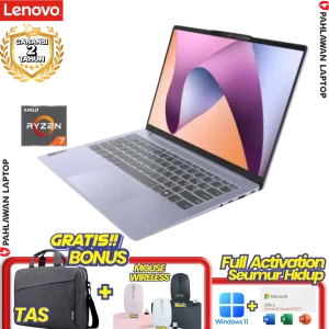 Laptop LENOVO IdeaPad Slim 5 75ID WUXGA Ryzen 7 7730 RAM 16 GB SSD 512 GB Violet GARANSI 2 Tahun