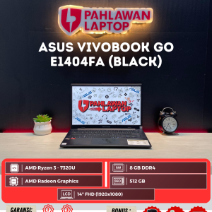 Laptop ASUS VivoBook E1404FA AMD Ryzen 3-3000 Series/Ram 8GB/SSD 512GB/Layar 14" BLACK