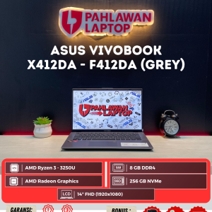 Laptop ASUS VivoBook X412DA-F412DA AMD Ryzen 3-3000 Series/Ram 8GB/SSD 256GB NVMe/Layar 14" GREY