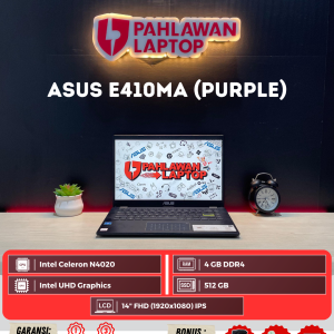 Laptop Asus E410MA Intel Celeron N4020/Ram 4GB/SSD 512GB/Layar 14" (Purple)