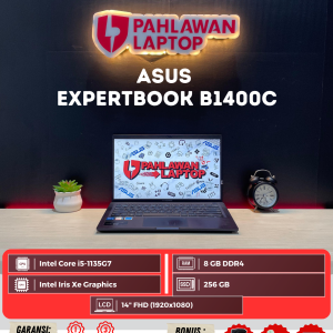 Laptop Asus ExpertBook B1400C Intel Core i5-1135G7/Ram 8GB/SSD 256GB/Intel Iris Xe/Layar 14"