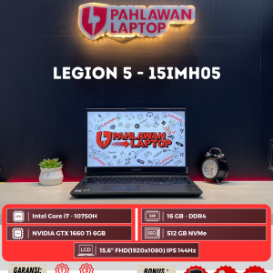 Lenovo Legion 5 - 15IMH05 Intel Core i7-11th gen/Ram 16GB/SSD 512GB/GTX 1660Ti 6GB/Layar 15" 144Hz