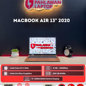 MacBook Air 13" 2020 Intel Core i3/Ram 8GB/SSD 256GB/Layar 13" Retina Display