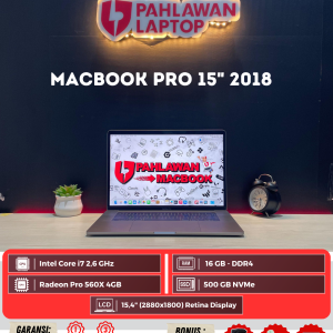 MacBook Pro 15" 2018 TouchBar intel Core i7/Ram 16GB/SSD 500GB/Radeon Pro 560X 4GB/15" Retina Display