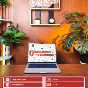APPLE MACBOOK Pro 13" 2023 M3 Chip APLLE M3/ RAM 8 GB/ SSD 1 TB/ Ukuran Layar 14"